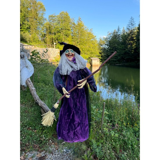 EUROPALMS Strega Animata di Halloween con Effetti Sonori e Luminosi