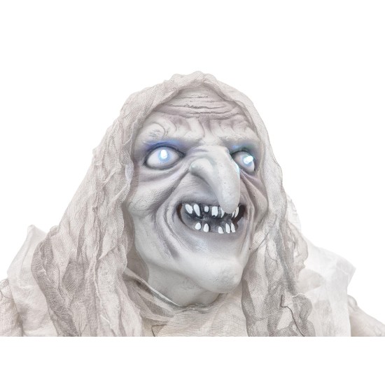 Strega di Halloween Animata Europalms con Effetti Luce e Suono, 170 cm