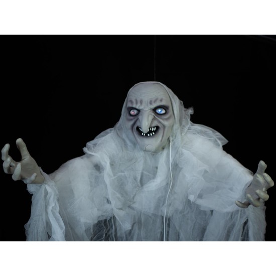 Strega di Halloween Animata Europalms con Effetti Luce e Suono, 170 cm