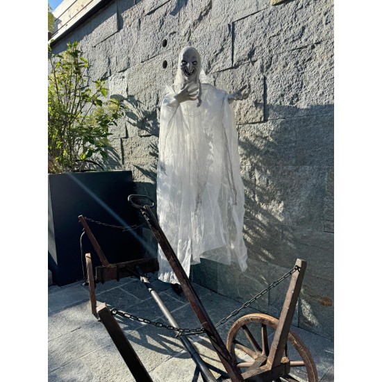 Strega di Halloween Animata Europalms con Effetti Luce e Suono, 170 cm