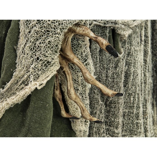 Figura Animata Halloween EUROPALMS: Strega Verde con Effetti Luce e Suono - 145x70x66 cm