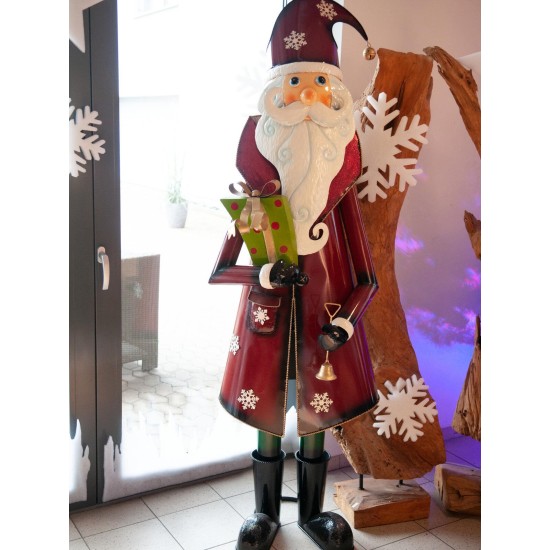 Statua Babbo Natale Metallica 195cm con Movimento - EUROPALMS