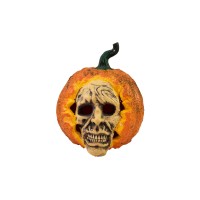 EUROPALMS Zucca Halloween con Maschera Teschio, 26cm - Decorazione Illuminata