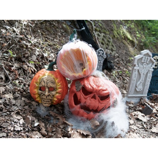 EUROPALMS Zucca Halloween con Maschera Teschio, 26cm - Decorazione Illuminata