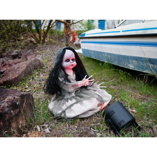 Bambola fantasma danzante Halloween EUROPALMS con luci e suoni, altezza regolabile 46-80 cm