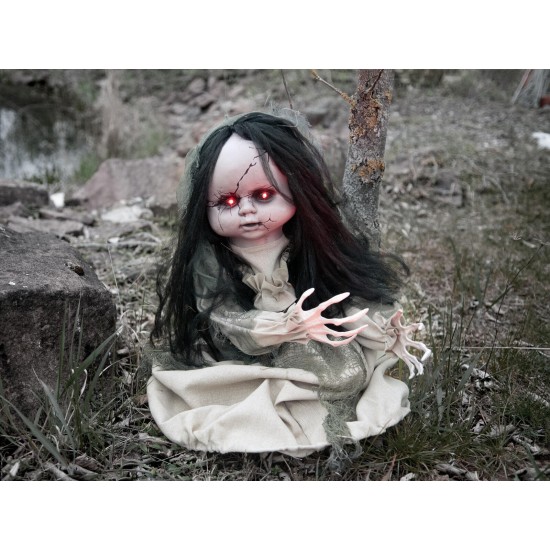 Bambola fantasma danzante Halloween EUROPALMS con luci e suoni, altezza regolabile 46-80 cm