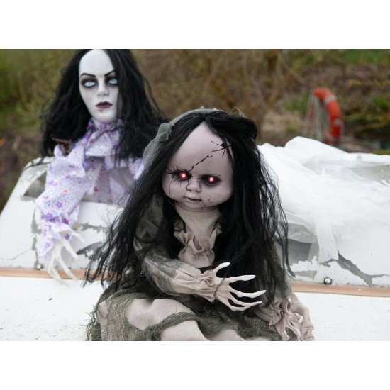 Bambola fantasma danzante Halloween EUROPALMS con luci e suoni, altezza regolabile 46-80 cm