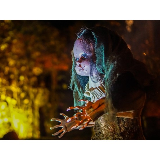 Bambola fantasma danzante Halloween EUROPALMS con luci e suoni, altezza regolabile 46-80 cm