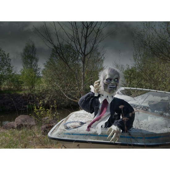 Zombie Halloween Animato Theo con Effetti Luce e Suono - EUROPALMS, 67 cm