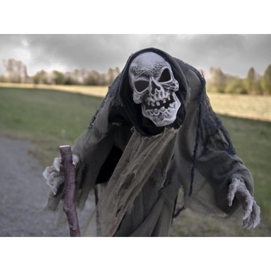 Scheletro animato EUROPALMS 160 cm con luci e suoni per decorazioni Halloween