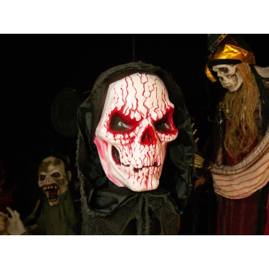 EUROPALMS Teschio Halloween 80 cm con Effetto Luce e Suono, Alimentazione a Batteria