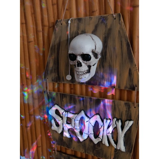 Cofanetto Animato Halloween con Teschio e Effetti Luce EUROPALMS, 150cm