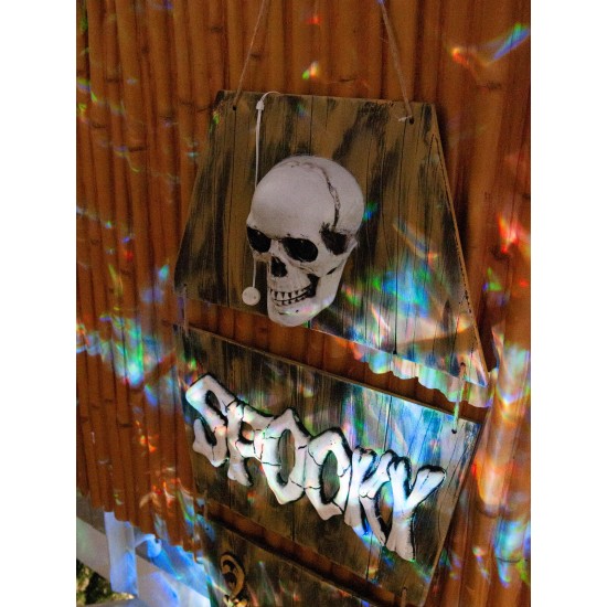 Cofanetto Animato Halloween con Teschio e Effetti Luce EUROPALMS, 150cm