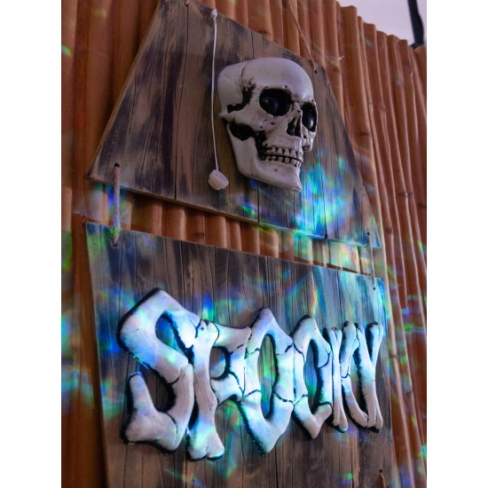 Cofanetto Animato Halloween con Teschio e Effetti Luce EUROPALMS, 150cm