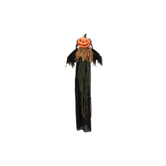 Animazione Halloween EUROPALMS: Figura Testa di Zucca Fluorescente 115 cm con Effetti Sonori