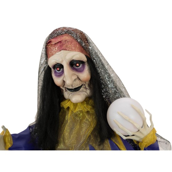 EUROPALMS Indovino Animato 50 cm con Sfera Magica e Effetti Speciali per Halloween