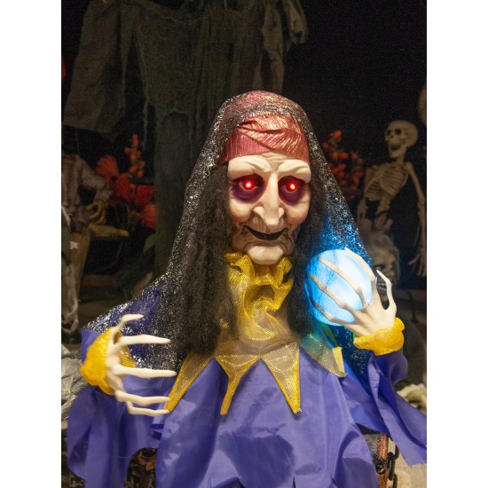 EUROPALMS Indovino Animato 50 cm con Sfera Magica e Effetti Speciali per Halloween