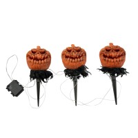 Set di Zucche di Halloween EUROPALMS con Picchetto, 39 cm - Luci Decorative da Giardino