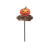 Figura Decorativa Halloween 'KEEP OUT' con Targa e Asta da 50 cm - EUROPALMS