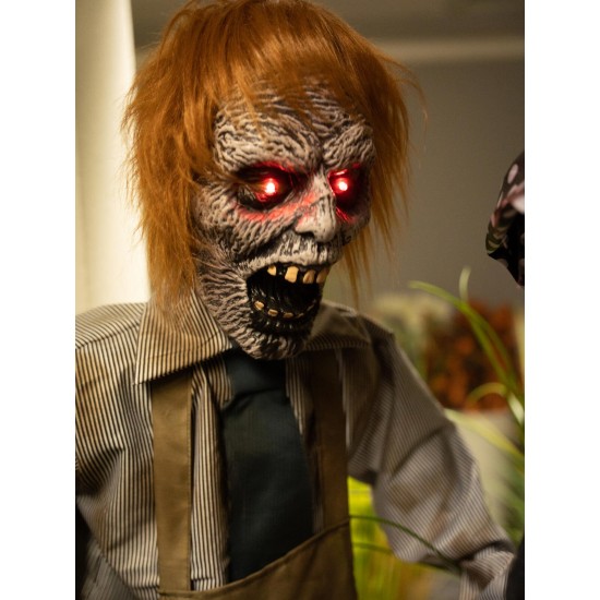 Zombie Animato con Motosega e Effetti Luce e Suono - EUROPALMS, 170 cm per Halloween