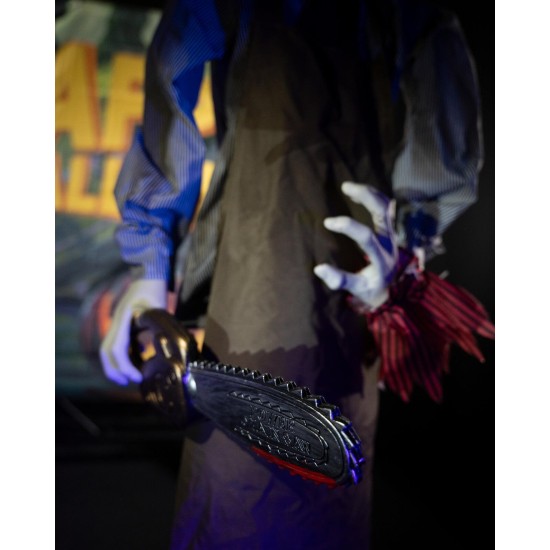 Zombie Animato con Motosega e Effetti Luce e Suono - EUROPALMS, 170 cm per Halloween