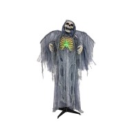 EUROPALMS Angelo della Morte Animato con Effetti di Luce e Suono, 160 cm - Decorazione di Halloween