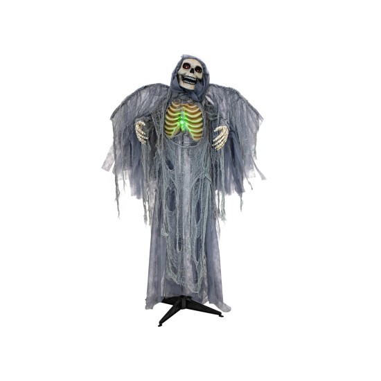 EUROPALMS Angelo della Morte Animato con Effetti di Luce e Suono, 160 cm - Decorazione di Halloween
