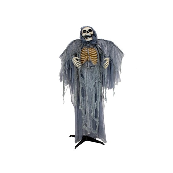 EUROPALMS Angelo della Morte Animato con Effetti di Luce e Suono, 160 cm - Decorazione di Halloween