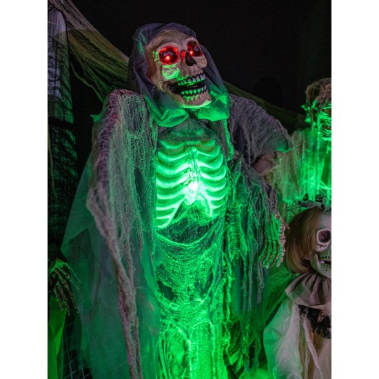 EUROPALMS Angelo della Morte Animato con Effetti di Luce e Suono, 160 cm - Decorazione di Halloween