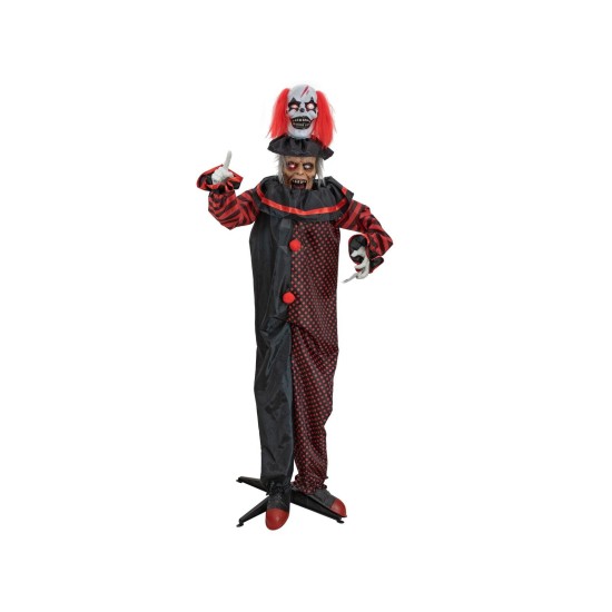 Clown Animato Halloween con Effetti Luce e Suono - Figura Pop-Up 180 cm