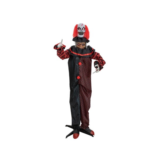 Clown Animato Halloween con Effetti Luce e Suono - Figura Pop-Up 180 cm