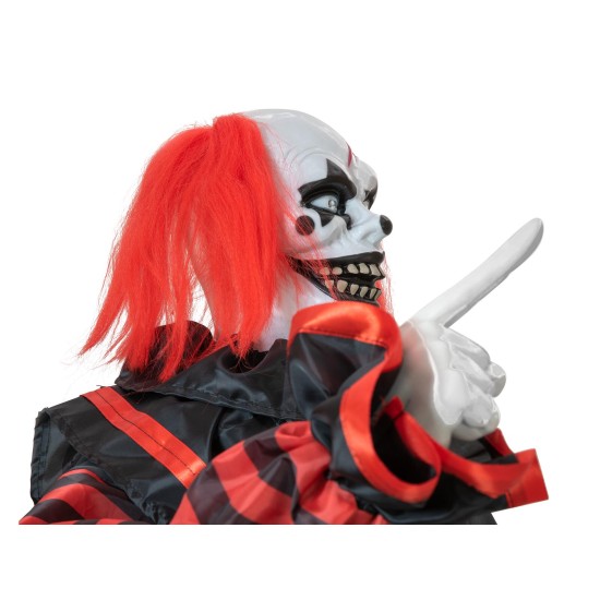 Clown Animato Halloween con Effetti Luce e Suono - Figura Pop-Up 180 cm