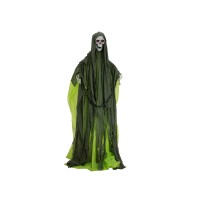 EUROPALMS Scheletro Animato con Mantello Verde - Figura di Halloween 170 cm