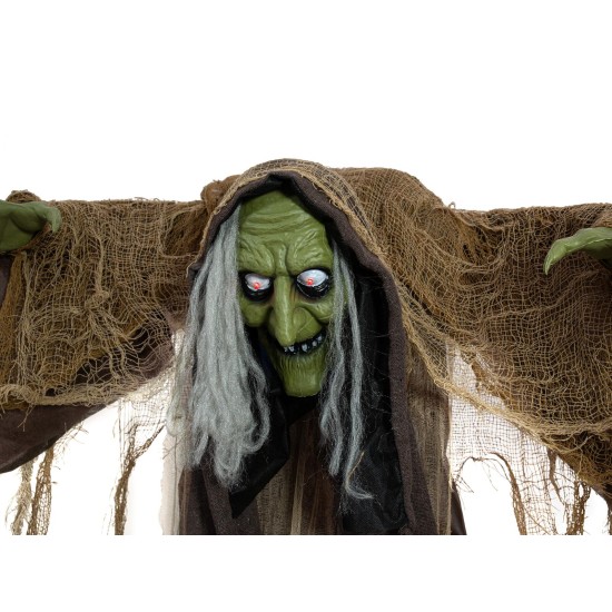 EUROPALMS Strega Animata Halloween con Effetti Luce e Suono - 145 cm