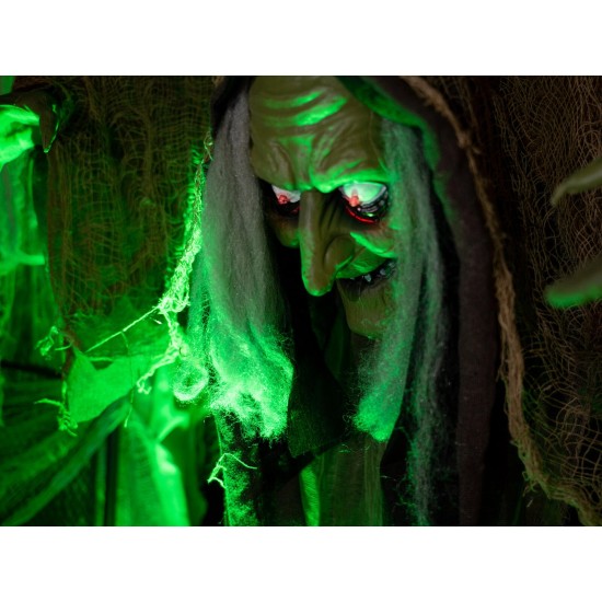EUROPALMS Strega Animata Halloween con Effetti Luce e Suono - 145 cm