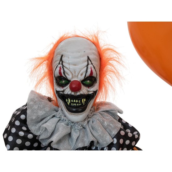 Clown Animato di Halloween con Palloncino e Effetti Speciali - EUROPALMS, 166 cm