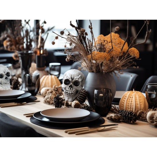 Set di 3 Teschi Halloween EUROPALMS - Decorazione Spaventosa in Plastica