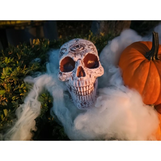 EUROPALMS Teschio Decorativo Mistico per Halloween, 12x10x18 cm