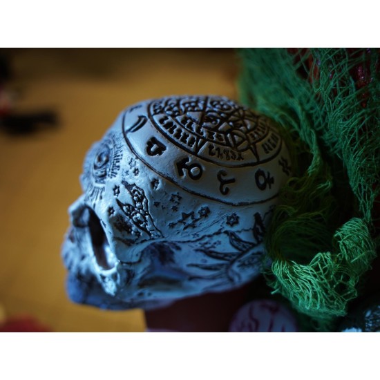 EUROPALMS Teschio Decorativo Mistico per Halloween, 12x10x18 cm