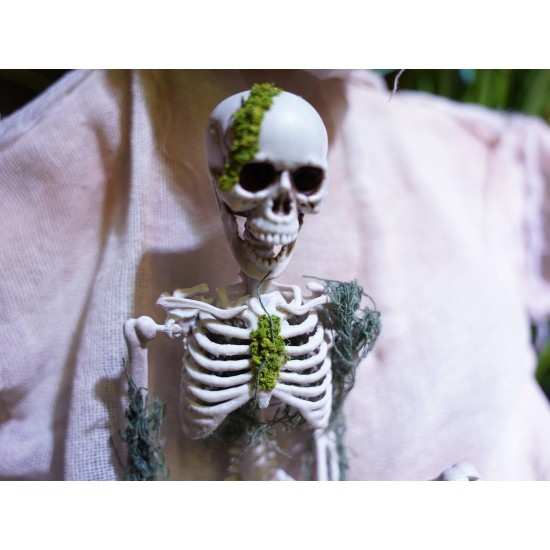 Scheletro di Halloween 40 cm EUROPALMS con Muschio - Decorazione Mobile