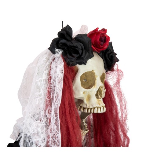 Figura Animata Scheletro La Catarina per Halloween - Effetto Luci e Suoni, 100cm