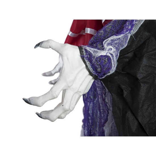 Clown Animato Halloween EUROPALMS Robby 120 cm con Suoni, Luci e Movimento – Decorazione Spaventosa Sospesa