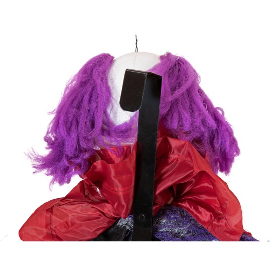 Clown Animato Halloween EUROPALMS Robby 120 cm con Suoni, Luci e Movimento – Decorazione Spaventosa Sospesa