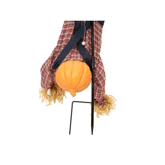 Figura Animata Uomo Zucca Halloween - Effetti Luce e Suono, 153 cm