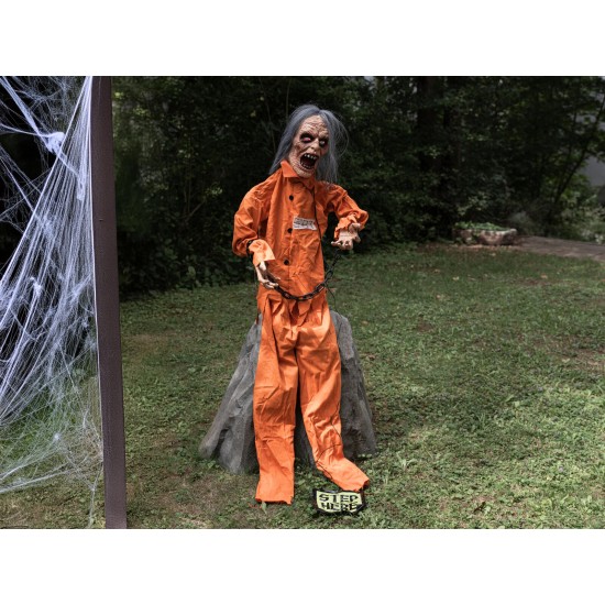 Figura Animata Halloween EUROPALMS Sirius Incarcerato con Suoni, Luci e Movimento – 85 cm, a Batterie o USB