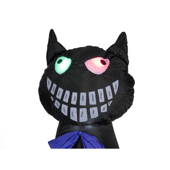 EUROPALMS Gatto Gonfiabile Halloween con Zucca, 183 cm - Decorazione Autogonfiabile per Esterni
