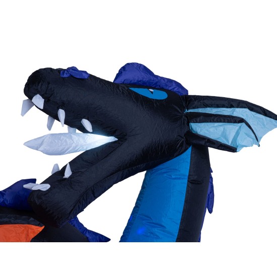 Gonfiabile per Halloween a forma di Dragone 208cm con led e motore