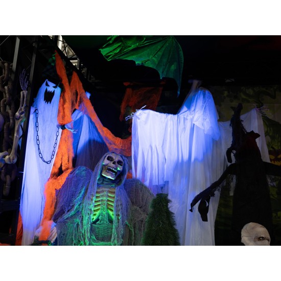 Fantasma Animato EUROPALMS Kari per Halloween con Effetti Luce e Suono, 170 cm