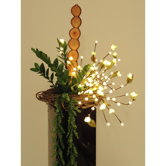 Arco Decorativo Camellia EUROPALMS con 100 LED Bianco Caldo, 50cm