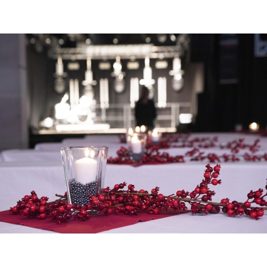 Ghirlanda EUROPALMS con Bacche Rosse 180cm - Decorazione Flessibile e Realistica